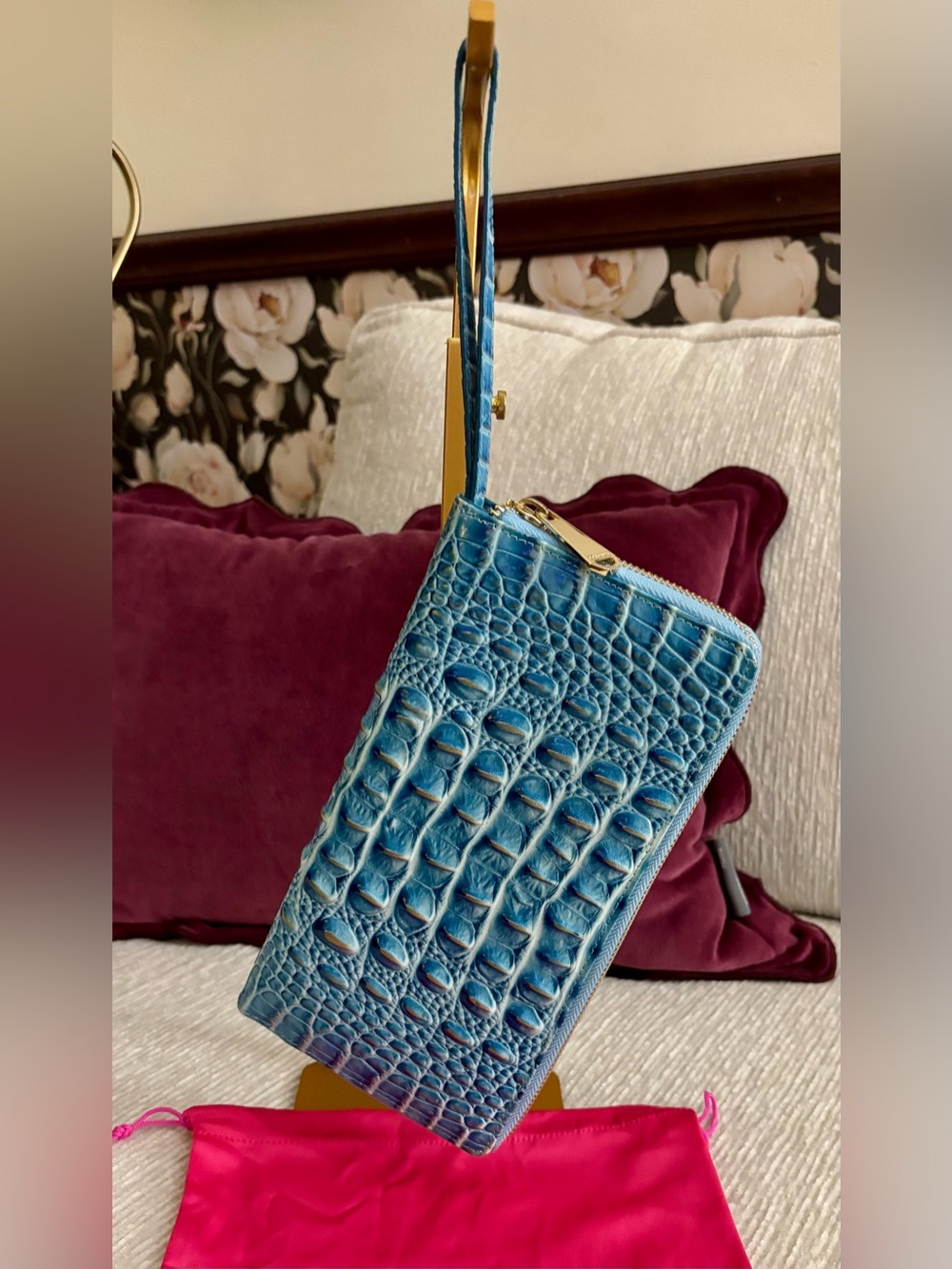 Brahmin Blue Melbourne Skyler Clutch Wallet Wristlet